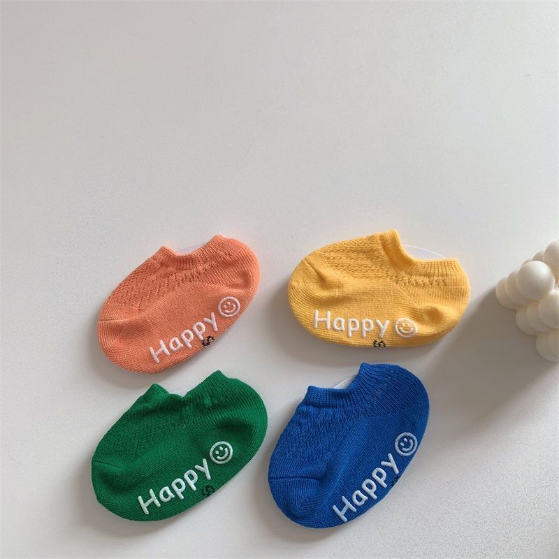 Vớ Cotton Mỏng Cổ Thấp Chống Trượt Thời Trang Mùa Hè Cho Bé Trai Và Gái