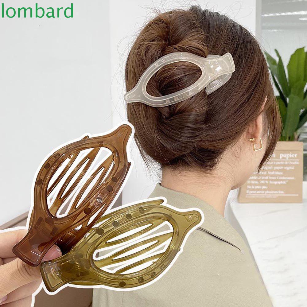 Kẹp Tóc Đuôi Vịt Bằng Acrylic Trong Suốt Phong Cách Vintage Thời Trang Dành Cho Nữ Giá Đỡ