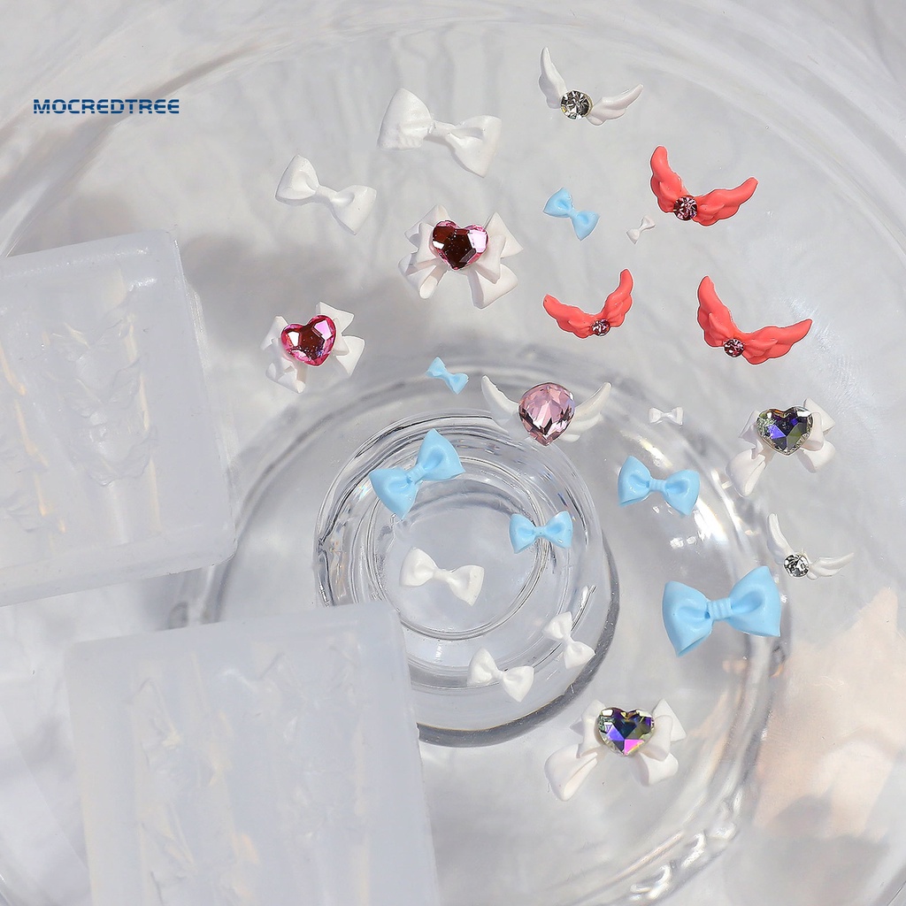 Khuôn Silicone Tạo Hình Nơ / Trái Tim / Rồng Ba Chiều Trang Trí Móng Tay diy