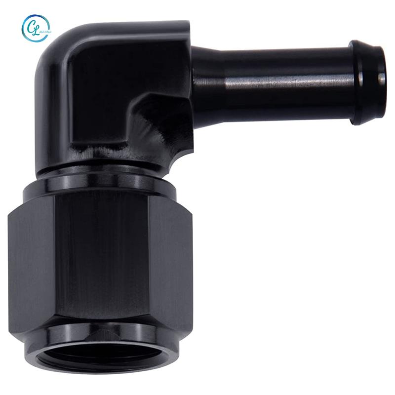Đầu Nối Dây Dẫn Nhiên Liệu 6AN Female toBarb 90 Độ Bằng Nhôm Màu Đen