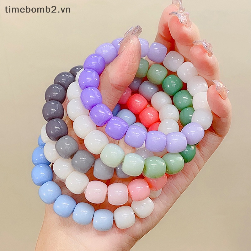 Vòng Tay Hạt Nhựa Acrylic Màu Gradient Dễ Thương Cho Nữ