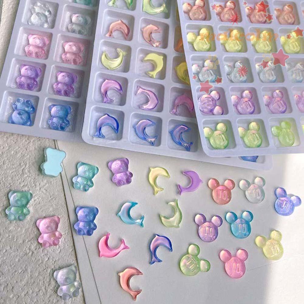 Phụ Kiện Trang Trí Móng Tay Hình Gấu / Cá Heo Hoạt Hình Cực Quang Dễ Thương