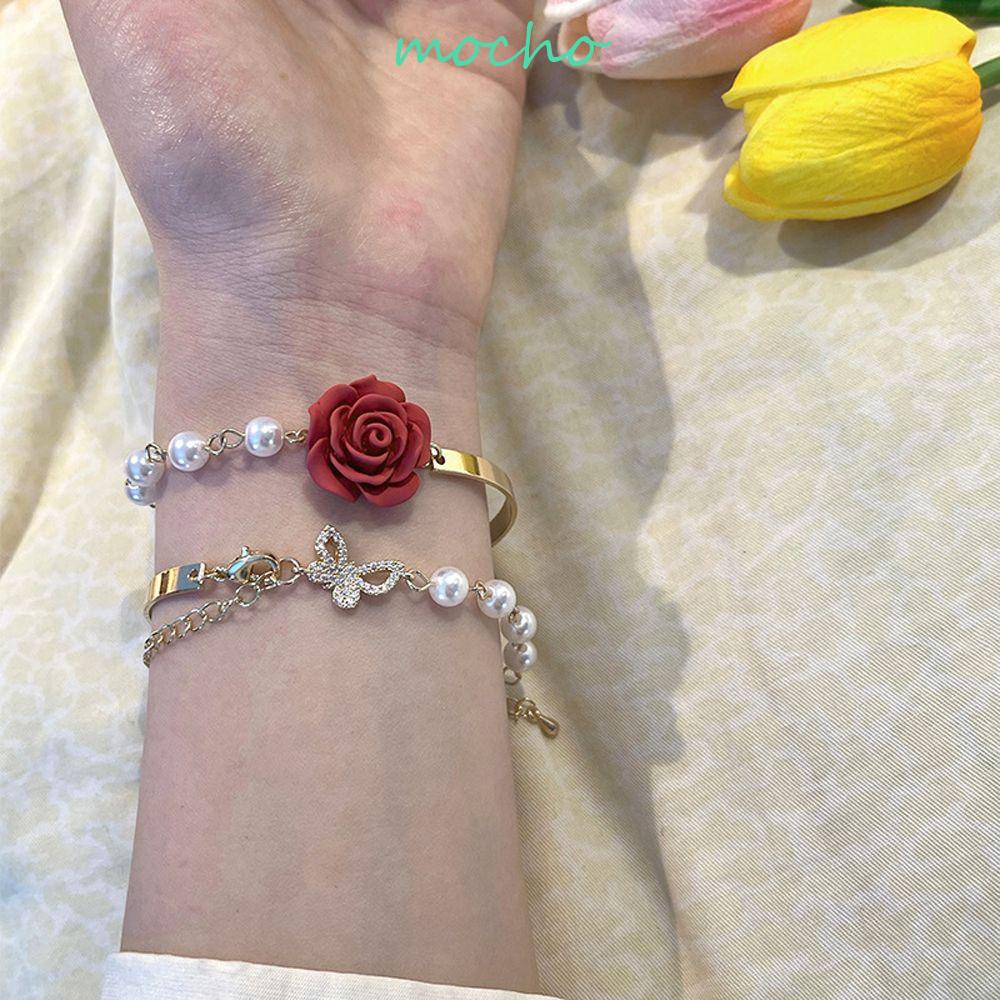 Vòng Tay Hoa Hồng Phong Cách Baroque Ngọt Ngào Cho Nữ