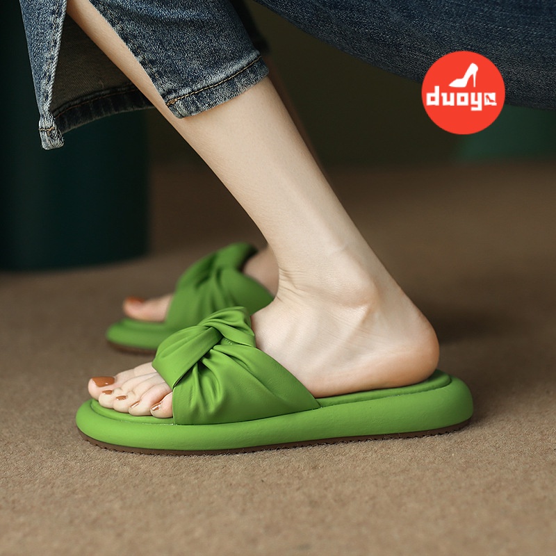 Nhà Máy Duoya Tóc Thẳng ~ [Hàng Có Sẵn] ins Siêu Dễ Mặc ~ Giữ Bản Thân!Giày Sandal Đế Mềm Dày Dặn Chống Va Chạm Chống Mòn Phong Cách Thời Trang Mới Cho Nữ