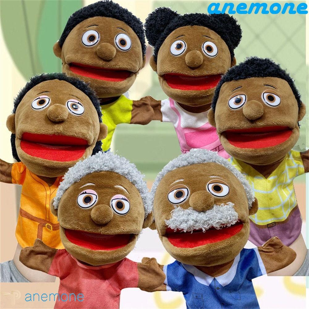 Con Rối Ngón Tay Đồ Chơi Bằng Da Đen Phối Lông Hỗ Trợ Dạy Học