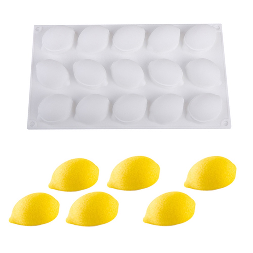 Khuôn Silicone 15 Ngăn Làm Bánh Tráng Miệng Hình Quả Chanh Độc Đáo