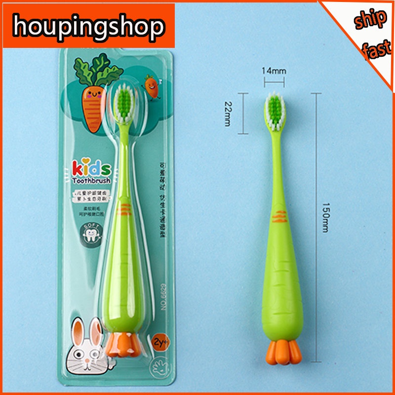 Bàn Chải Đánh Răng Lông Siêu Mềm Hình Củ Cà Rốt Hoạt Hình Cho Bé 2-8 Tuổi