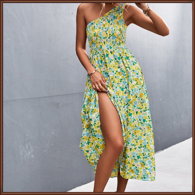 Đầm Không Tay Hở Vai In Hoa Thoáng Khí Thời Trang Mùa Hè Dành Cho Nữ