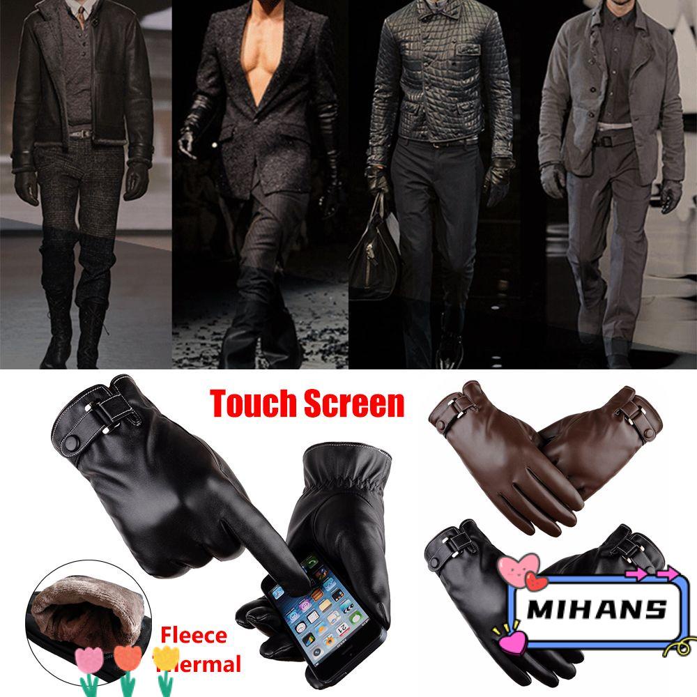 Găng Tay Lái Xe Bằng Da Chống Gió Màu Đen