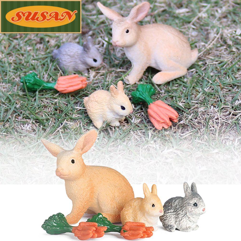 1 Bộ Đồ Chơi Mô Hình Thỏ Nông Trại Tự Nhiên Giống Thật Giáo Dục Nhận Thức Cho Trẻ Em