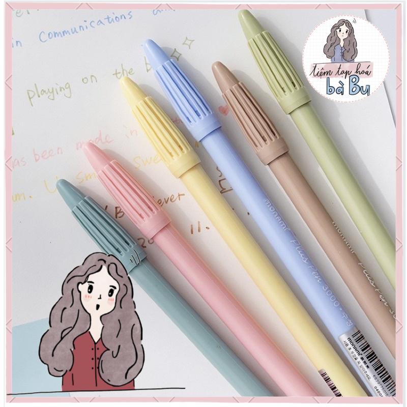 Bút nước ngòi lông Monami tông màu pastel nhẹ nhàng có thể viết calligraphy