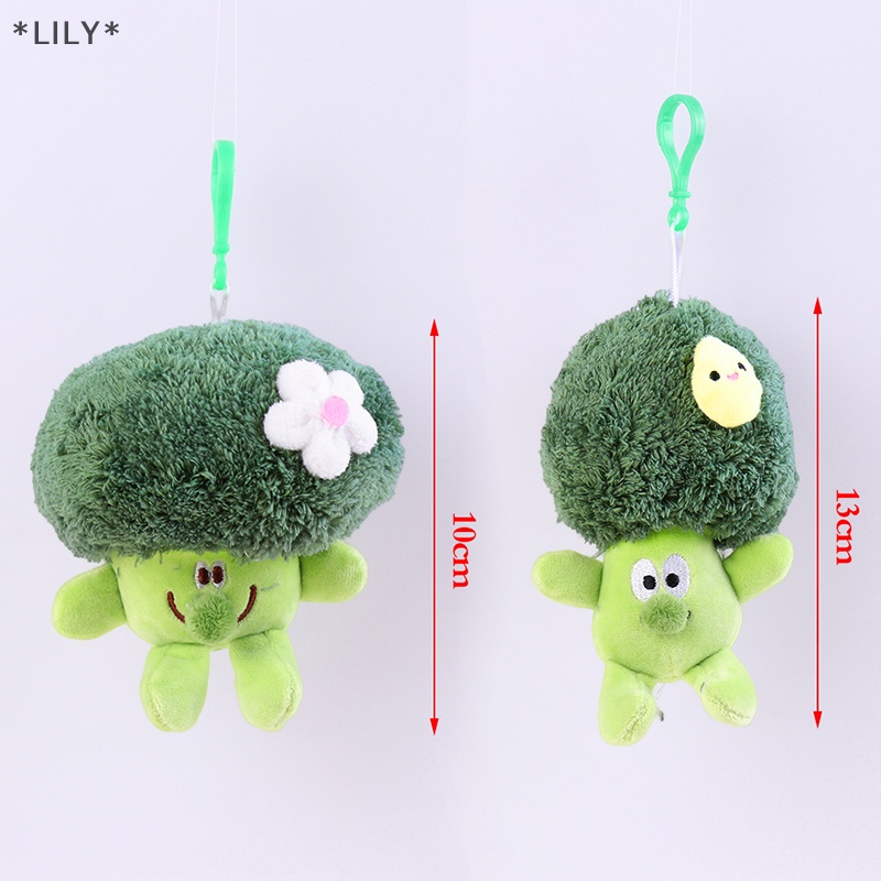 LILY Dễ thương Rau bông cải xanh sang trọng nhồi bông búp bê vài Keychain Túi Mặt dây chuyền Kid Quà Tặng uuu