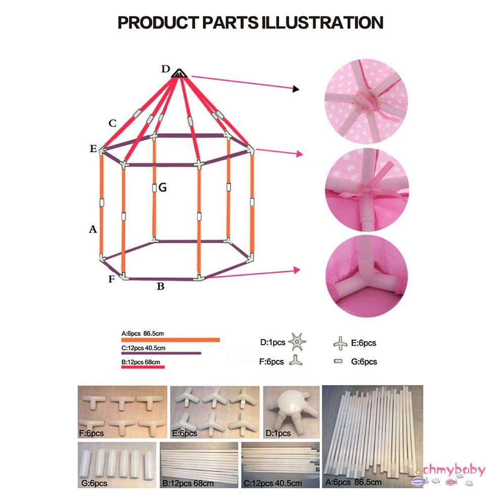 [Sẵn sàng] Lều Bóng Bể Bé Gái Lâu Đài Công Chúa Nhỏ Nhà Chơi Trẻ Em Di Động Ngoài Trời Hố [P/6]