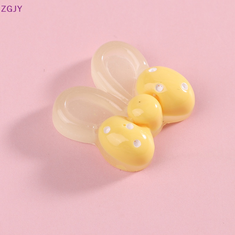 Set 10 Phụ Kiện Trang Trí Ốp Điện Thoại Hình Tai Thỏ Bằng Nhựa Kích Thước 21 * 19mm DIY Mới