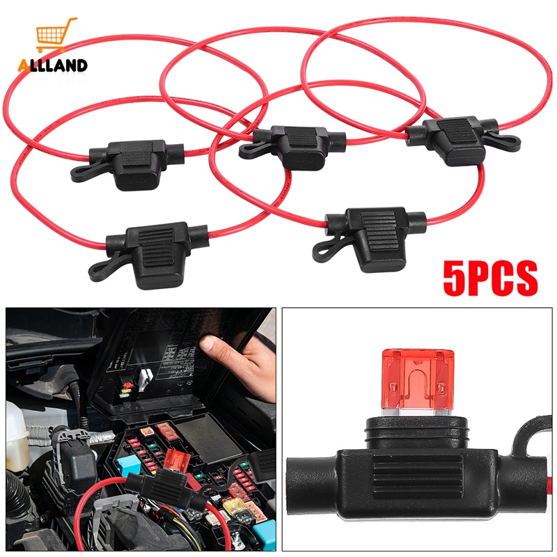 Set 5 Ổ Cắm Cầu Chì 12V 20A DC Chống Thấm Nước Chất Lượng Cao Dành Cho Ô Tô