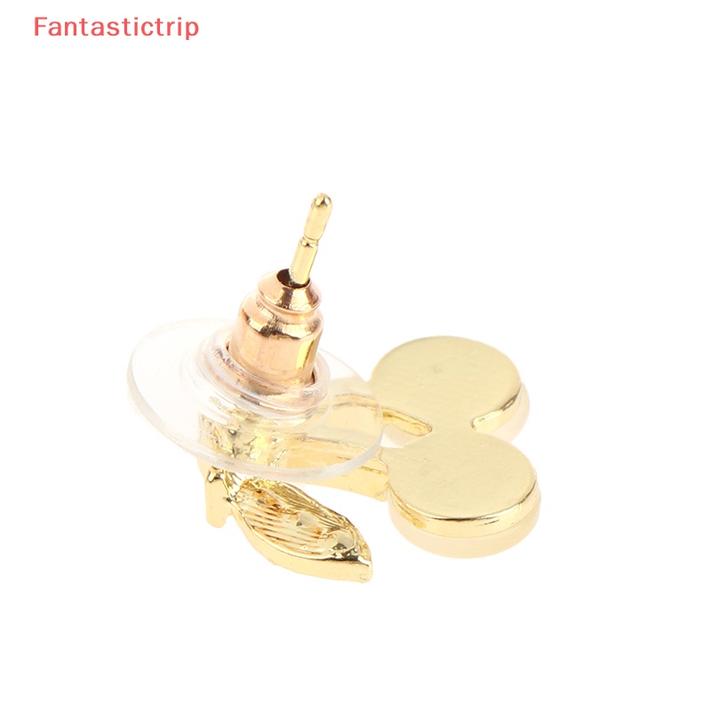 [Fantastictrip] Bông Tai S925 Hình Nơ Đen Đính Pha Lê Thời Trang Mới