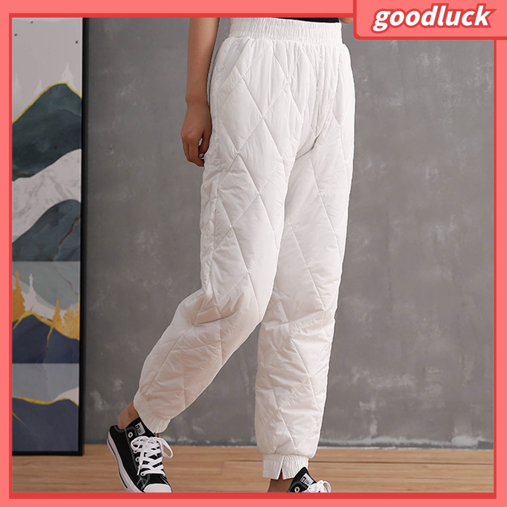 [ULK] Quần Dài Lưng Thun Dày Dặn Ấm Áp Màu Trơn Đơn Giản Dành Cho Nữ Đi Mua Sắm