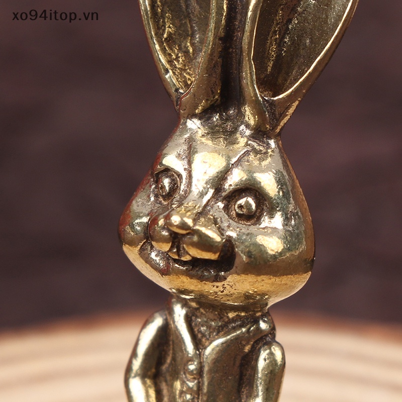 Móc Khóa Hình Thỏ Bằng Đồng Thau Dễ Thương