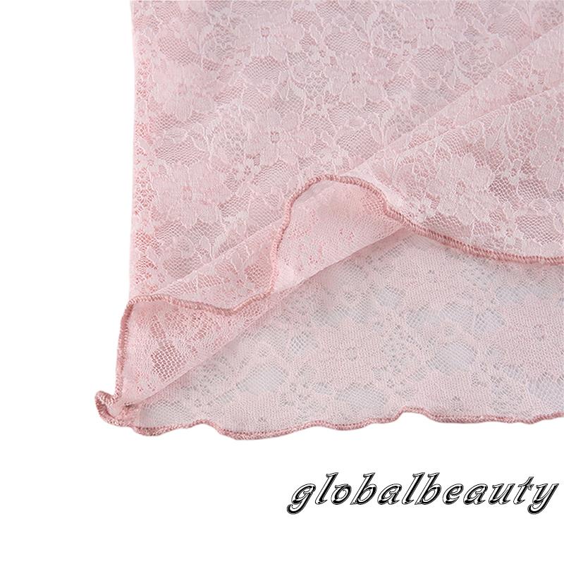 Áo Thun Ngắn Tay Phối Ren Trong Suốt Đính Nơ Thời Trang Mùa Hè Cho Nữ