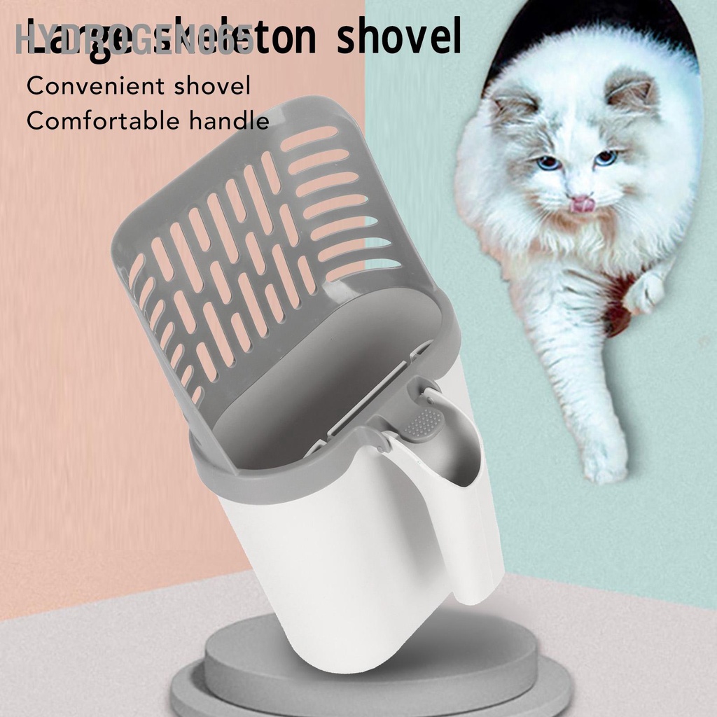 Hydrogen065 Cat Litter Scooper Đa Năng Dung Lượng Cao Một Mảnh Sifter Hệ Thống Muỗng Với Thùng Chứa Chất Thải Trong Nhà