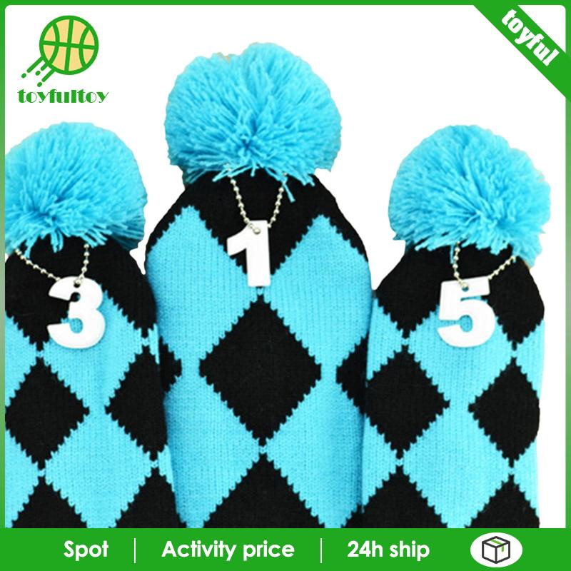 Bộ 3 Vỏ Bọc Đầu Gậy Đánh Golf Dệt Kim Thủ Công 3 5