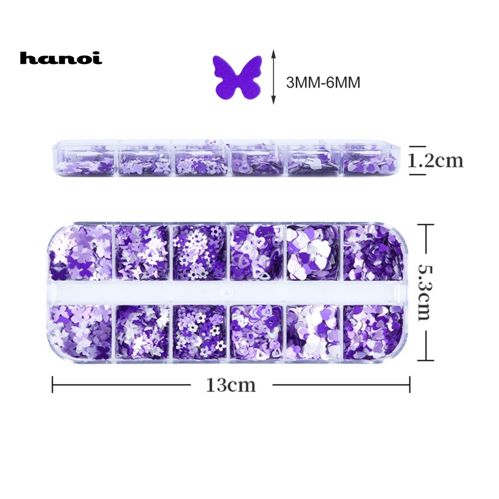Hộp 12 Ngăn Đựng Phụ Kiện Trang Trí Móng Tay Cho Bé