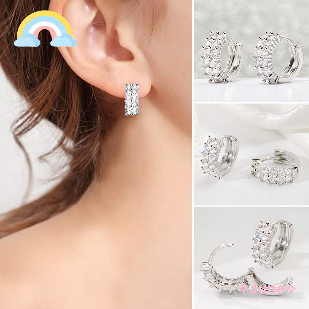 Bông Tai Thiết Kế Đơn Giản Thời Trang Cho Nữ|Khuyên Mũi Tròn Đính Đá Lấp Lánh Thời Trang