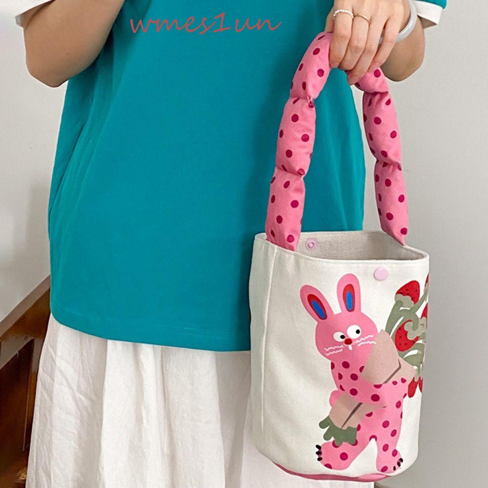 Túi Tote Đeo Vai Đựng Mỹ Phẩm WMES15H Họa Tiết Động Vật / Dâu Tây / Mèo Kiểu Hàn Quốc Xinh Xắn Cho