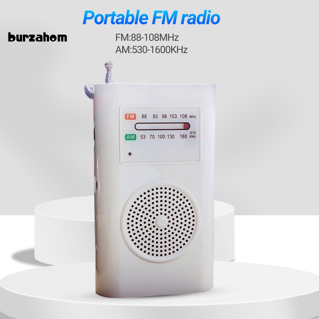 Radio AM FM Cầm Tay Sử Dụng Pin AA Màu Trắng