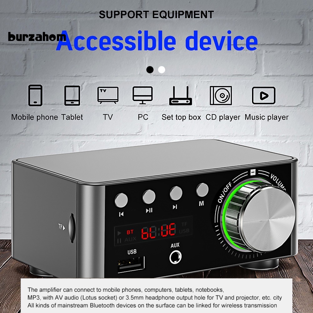 Bộ Khuếch Đại Âm Thanh Kỹ Thuật Số Bluetooth 5.0 HiFi Hỗ Trợ Thẻ TF / MP3