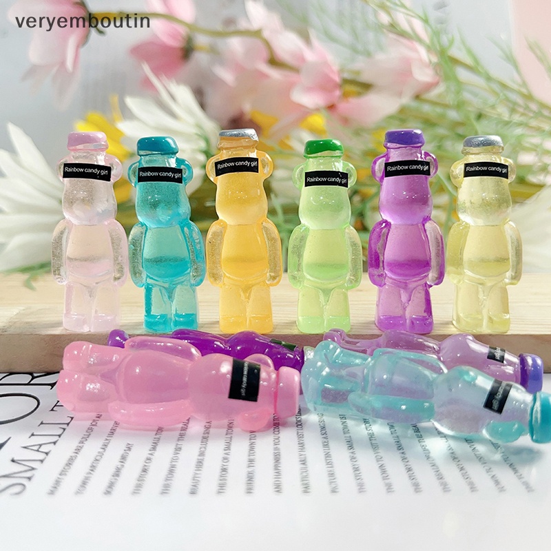 Bộ 5 Phụ Kiện Trang Trí Điện Thoại Hình Gấu Violent Dạ Quang DIY