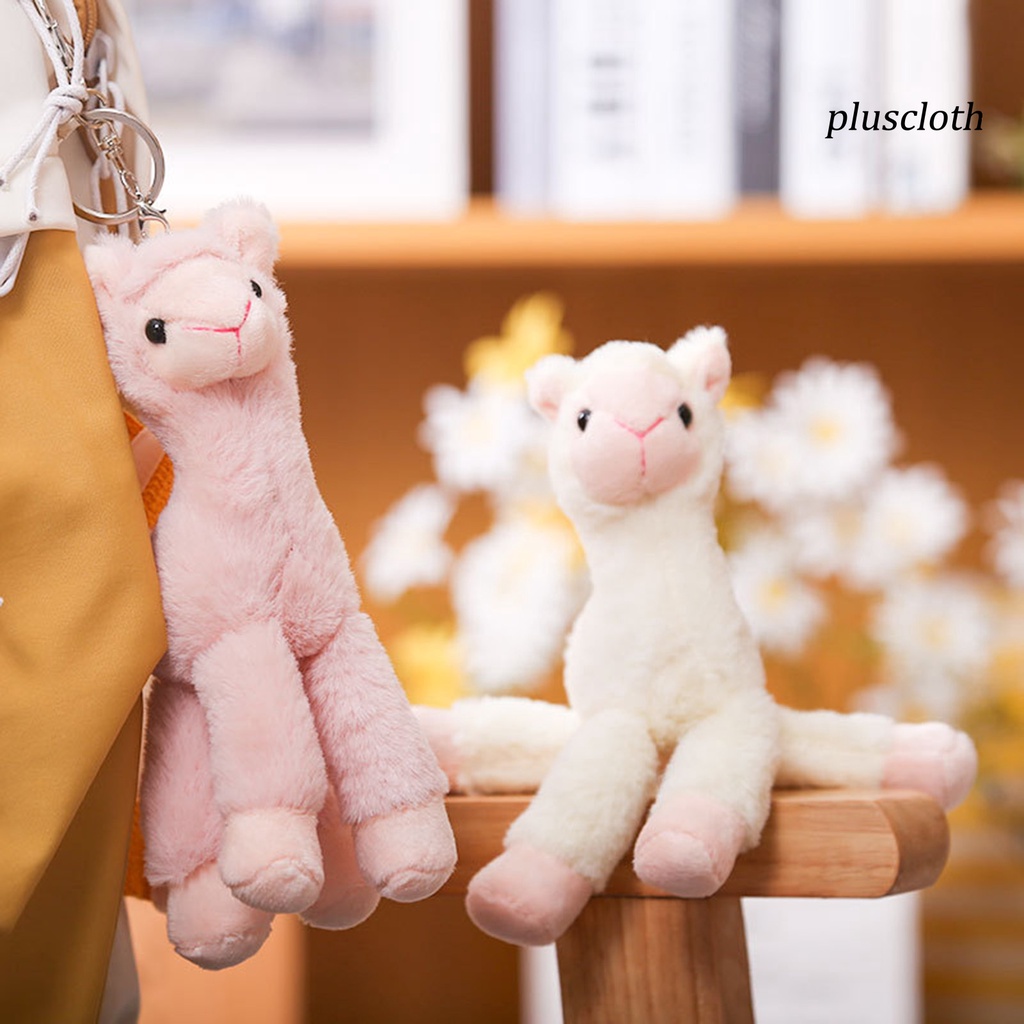 Thú Nhồi Bông Hình Lạc Đà Alpaca 3D Mắt Dài 15cm Dễ Thương Trang Trí Ba Lô