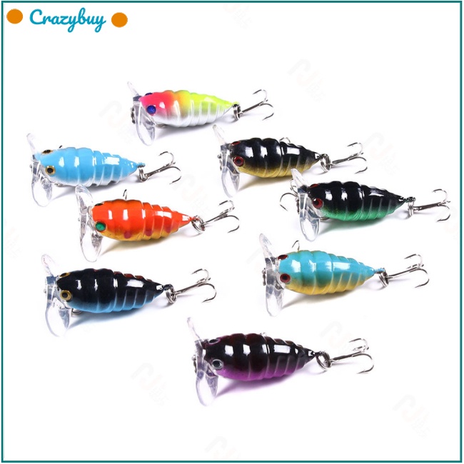 Cr Mồi Câu Cá Giả Hình Côn Trùng Nhiều Màu Sắc 4.4g Dài 4cm