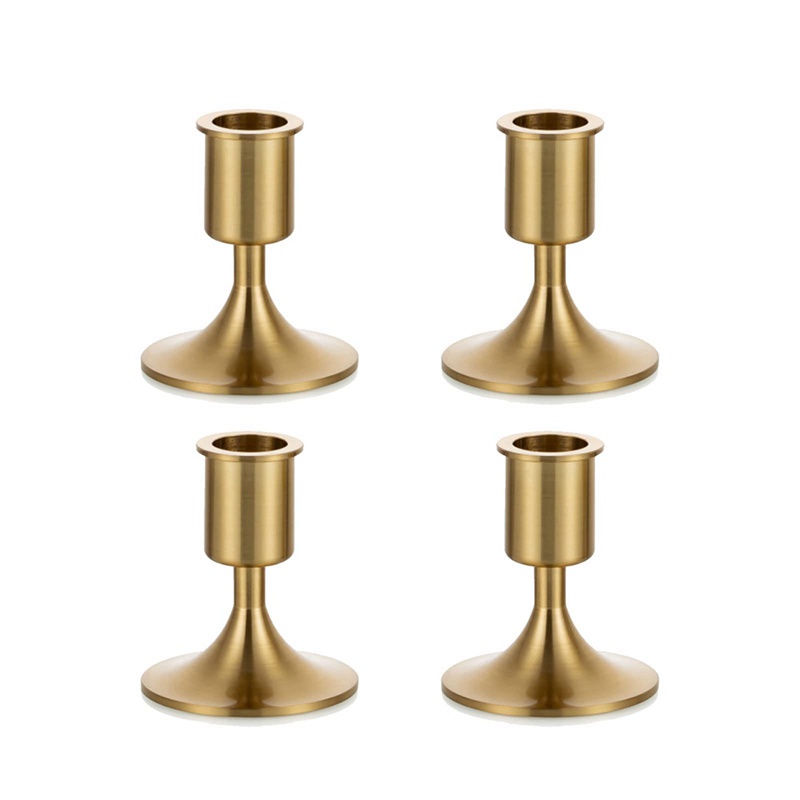 Giá Đỡ Đèn Cầy Bằng Kim Loại Màu Vàng Kim Phong Cách Cổ Điển Độc Đáo Trang Trí Nhà Cửa