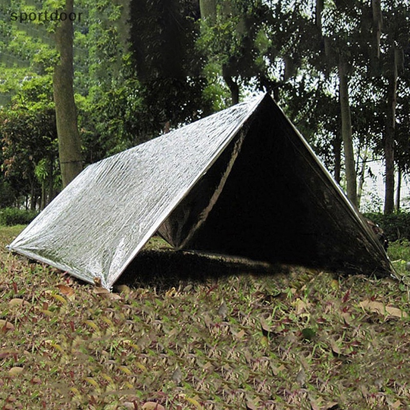 [sportoutdoor] Chăn Sơ Cứu Một Mặt 210 * 160 cm Lá Bạc / Vàng Giữ Ấm Ngoài Trời [out]