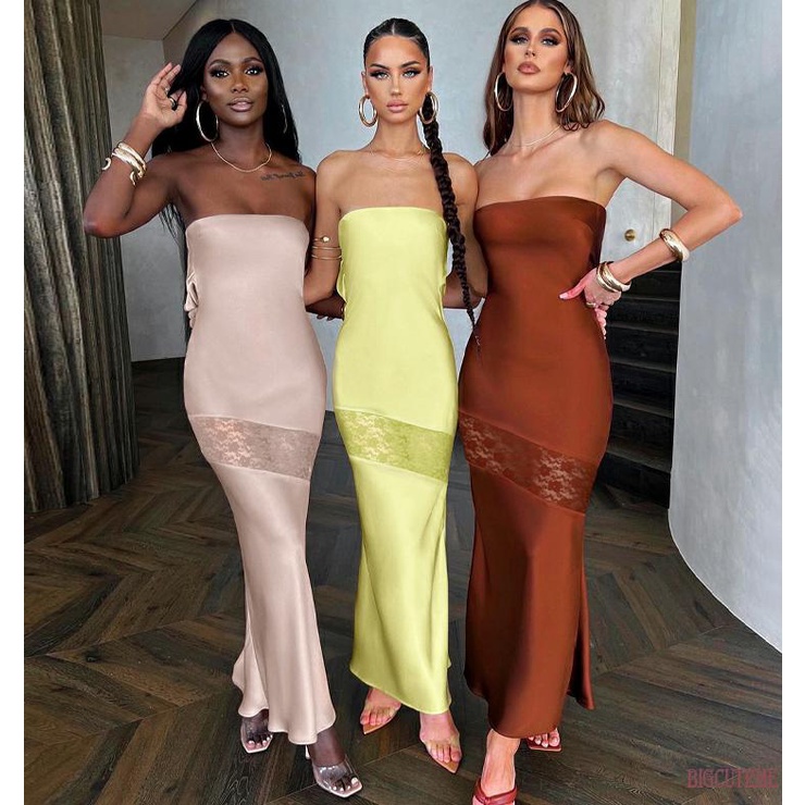 Đầm Dài Không Tay Phối Ren Quyến Rũ Dành Cho Nữ