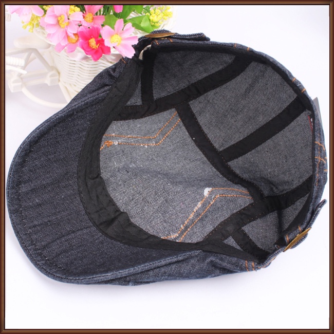 Mũ Beret Denim Thêu Họa Tiết Đơn Giản Thời Trang Cho Nữ