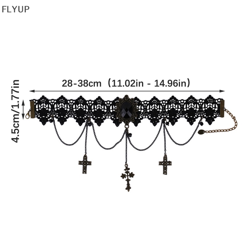 Vòng Cổ Choker Ren Phối Tua Rua Phong Cách Gothic Thời Trang Halloween