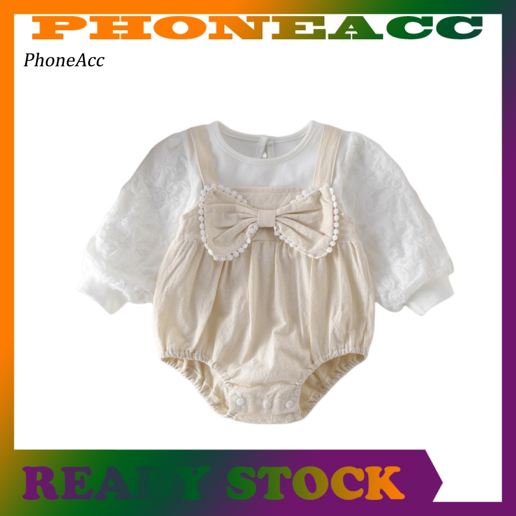 Áo Liền Quần Giả Hai Mảnh Tay Dài Vải Cotton Thắt Nơ Thời Trang Cá Tính Dành Cho Bé Gái Chụp Ảnh