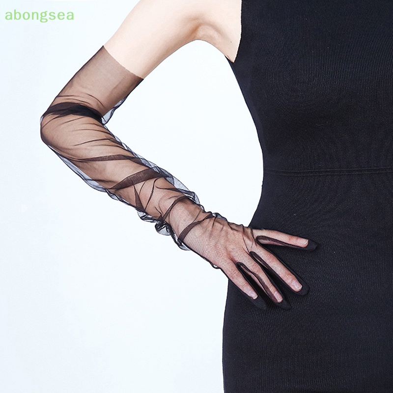 Abongsea Găng Tay Vải Tuyn Co Giãn Thời Trang Cho Cô Dâu