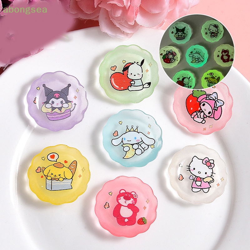 Set 10 Mô Hình Đĩa Sanrios Hoạt Hình Mini Bằng Nhựa Resin Trang Trí Điện Thoại DIY