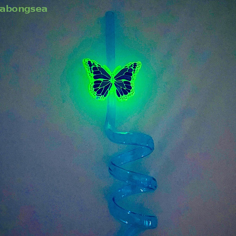 Abongsea Ống Hút Hình Bướm Có Đèn Ngủ Sáng Tạo Trang Trí Tiệc