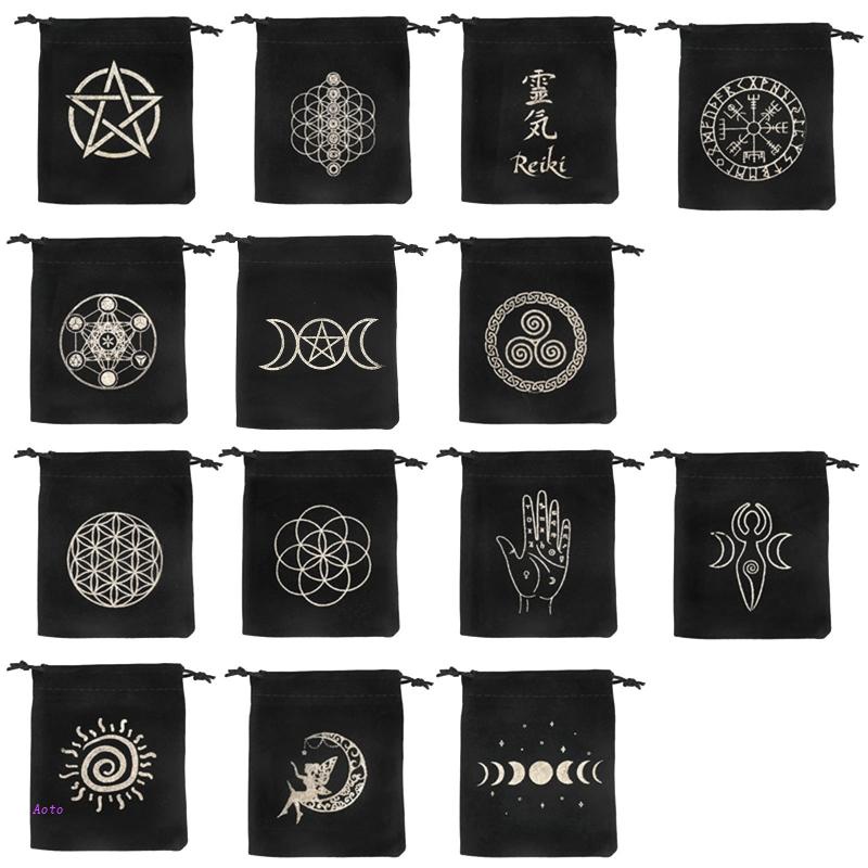 Aoto Túi Đựng Trang Sức Bằng Vải Nhung Có Dây Rút Cho Trang Sức Vòng Cổ Nhẫn Bông Tai Bé Tắm