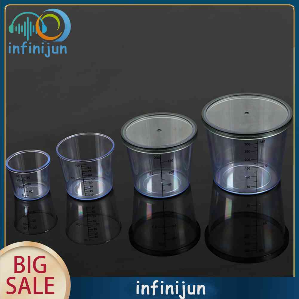 Set 4 Cốc Đo Lường Kèm Vỏ Đựng Mồi Câu Cá Tiện Dụng