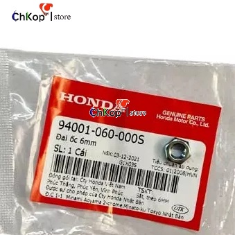 ( Zin Rẻ ) Ðai ốc HONDA 6mm dùng chung nhiều xe (94001060000S) - Chi T