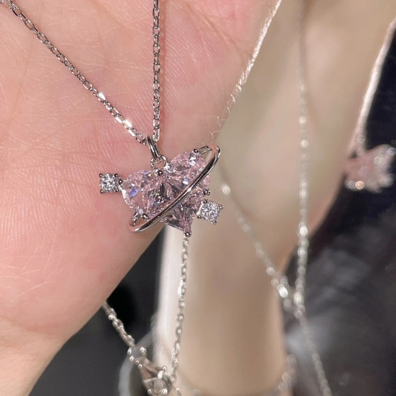 Vòng Cổ Choker Mặt Trái Tim Đính Đá Pha Lê Hồng Phong Cách Cổ Điển