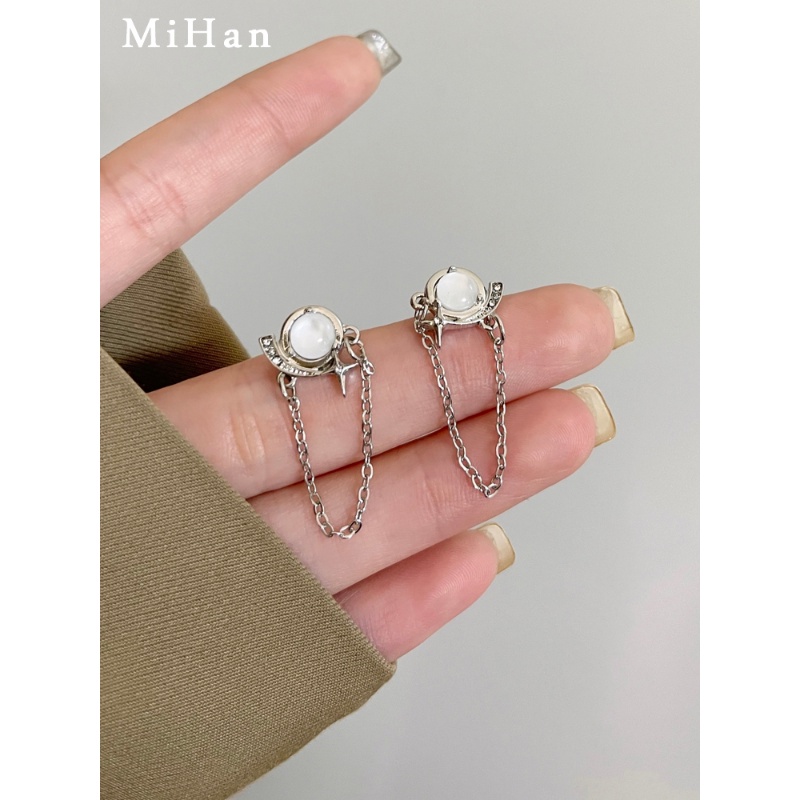 Bông Tai Mạ Bạc 925 Hình Học Độc Đáo Thời Trang Nhật Hàn Cho Nữ