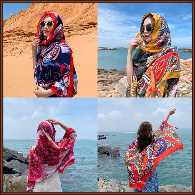 Khăn Choàng Che Mặt Đa Năng In Họa Tiết Hoa Nhiều Màu Sắc Thời Trang Mùa Hè Cho Nữ