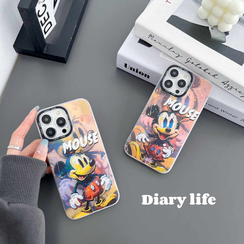 Ốp Điện Thoại TPU Silicon Mềm Trong Suốt Họa Tiết Chuột Mickey Hai Mặt Cho iPhone 14 13 12 11 PRO MAX