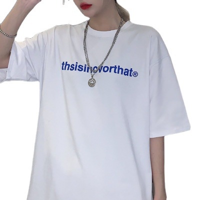 Áo Thun Nữ Ngắn Tay In Chữ Phong Cách Hàn Quốc Năng Động